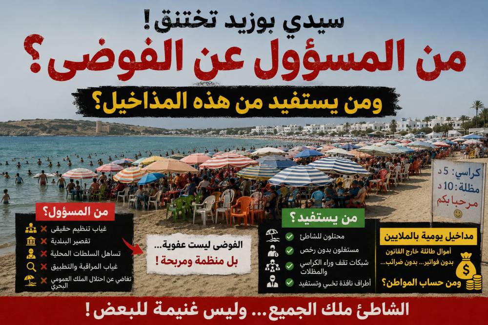 فوضى كراء المظلات والكراسي بشو
